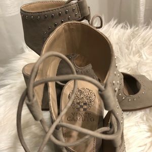 Vince camuto block-heeled strappy shoes